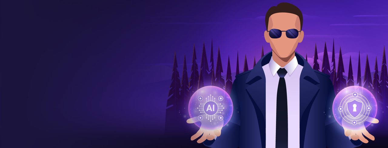 Image of a man holding AI sign and a pad lock sign - Destination Certification