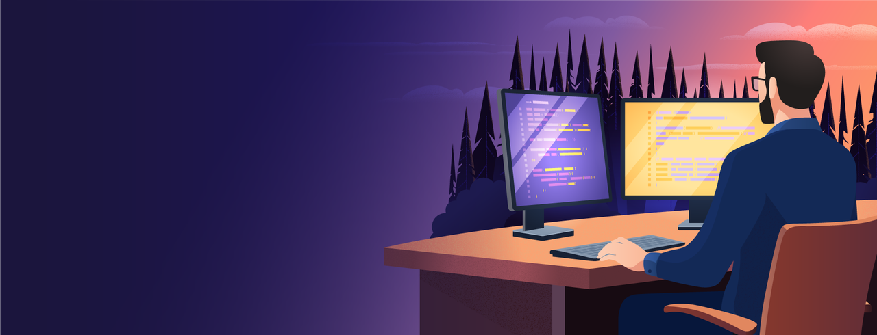 Image of a man sitting on his desk and learning - Destination Certification