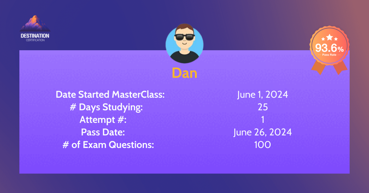 Image of CISSP student Dan - Destination Certification