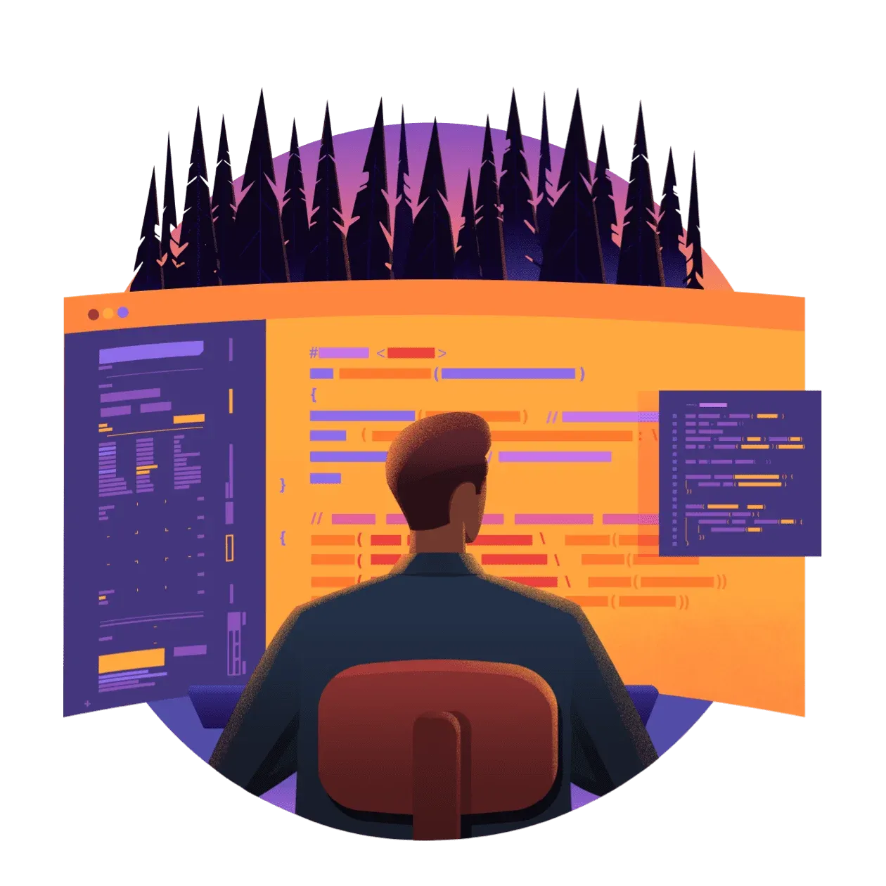 Image of a man developing software security - Destination Certification