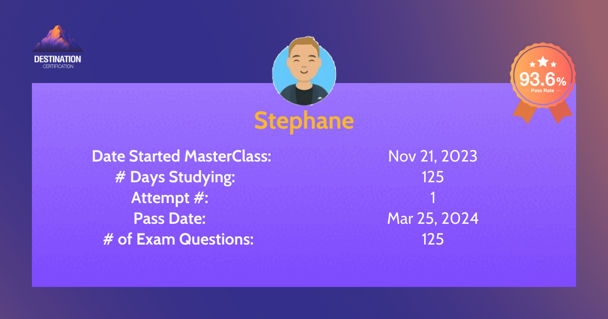Image of CISSP student Stephane - Destination Certification