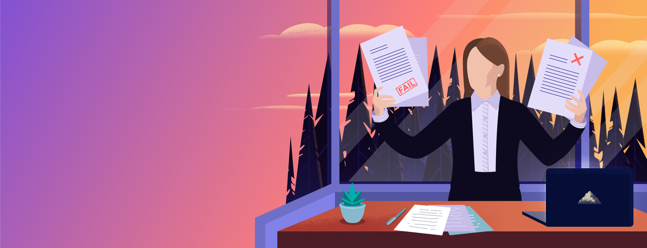 Image of a woman on her desk holding a lot of papers - Destination Certification