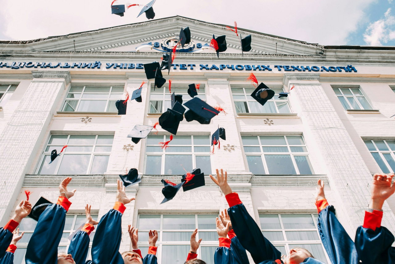 Image of graduations caps in the air - Destination Certification