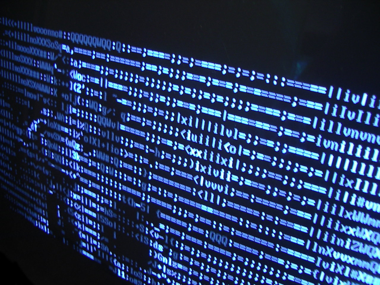 Image of codes on the screen in blue color - Destination Certification