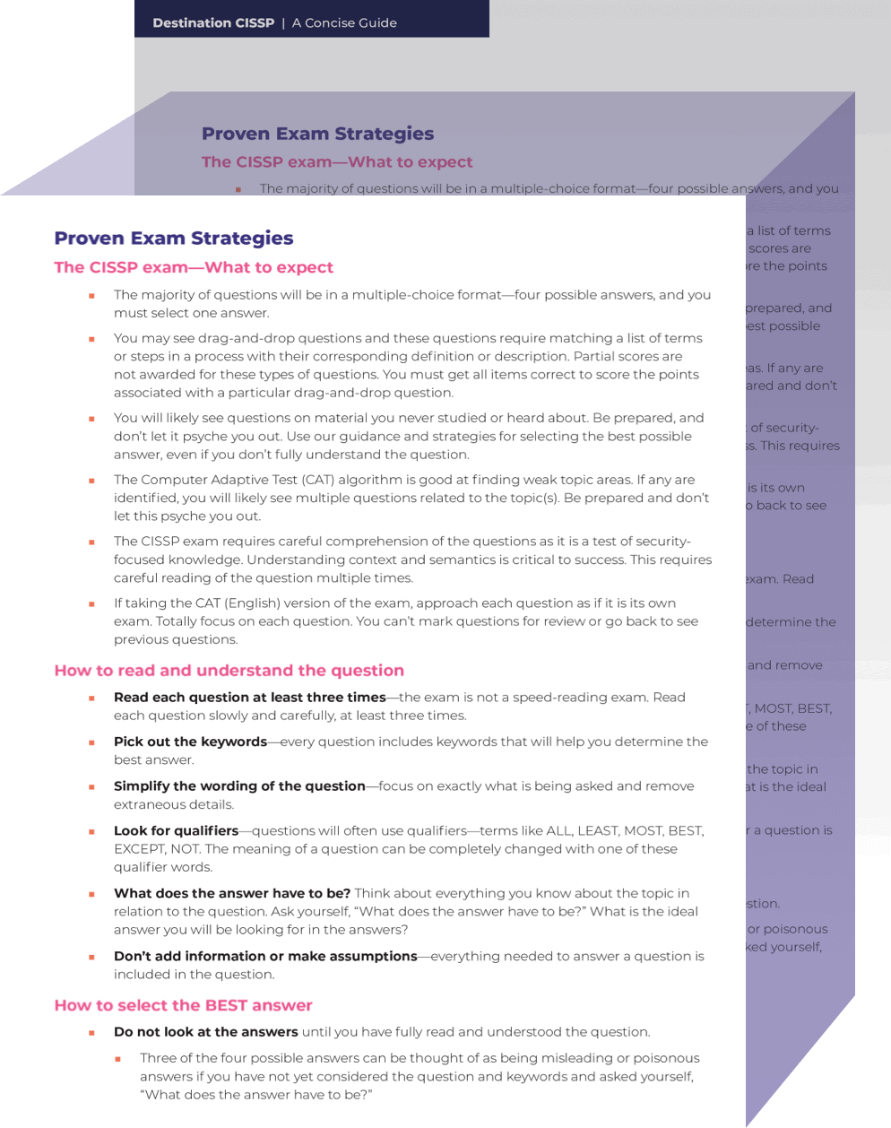 Image of exam testing strategies - Destination Certification