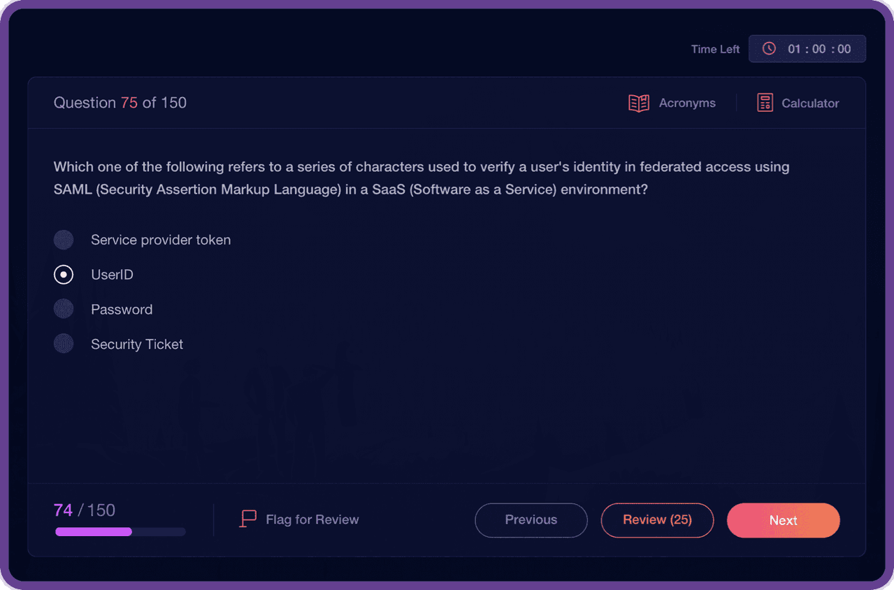 Image of practice test on CCSP MasterClass - Destination Certification