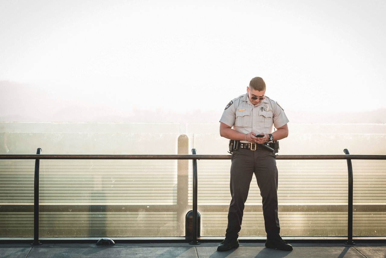 Image of a security guy standing