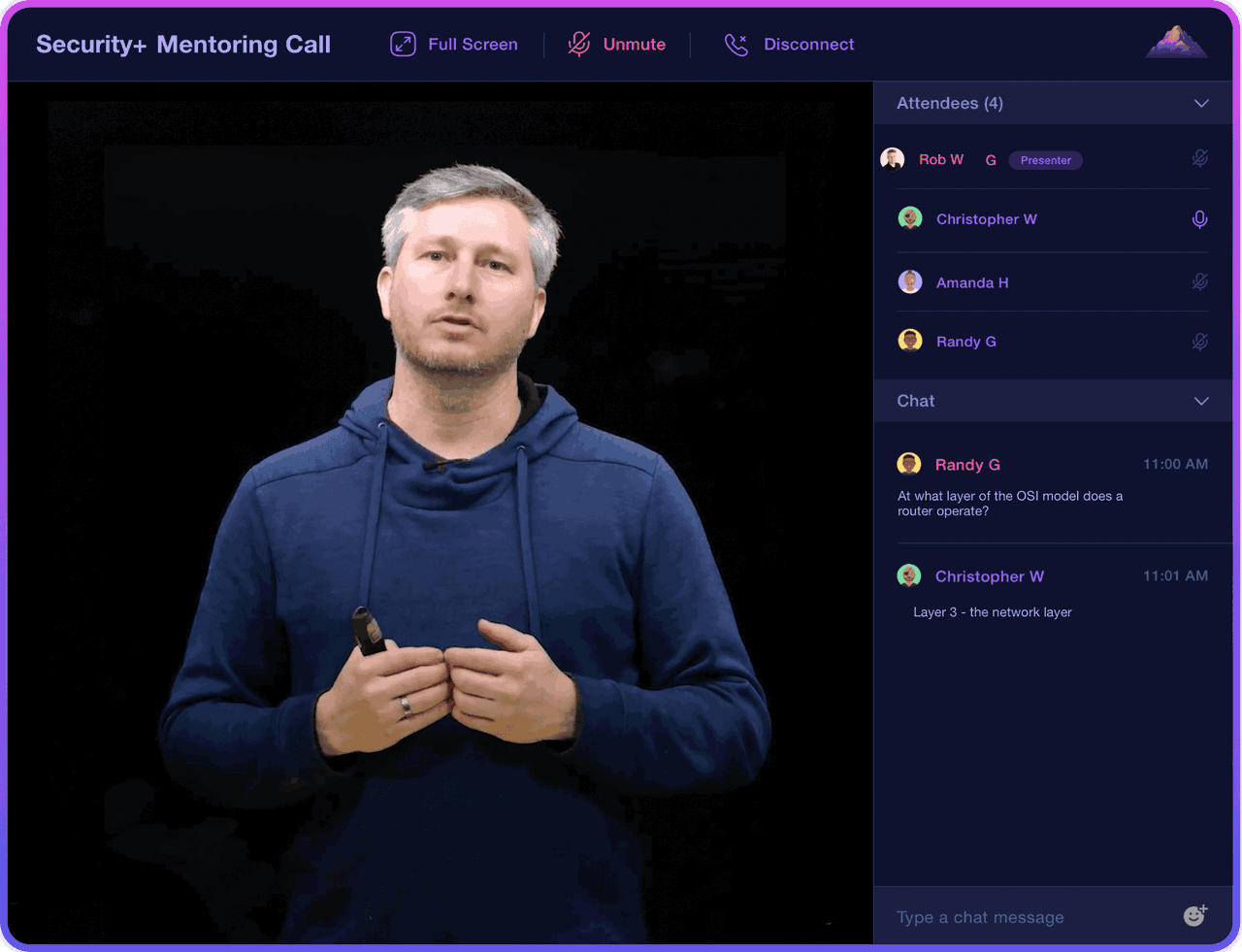 Image of security plus mentoring call - Destination Certification